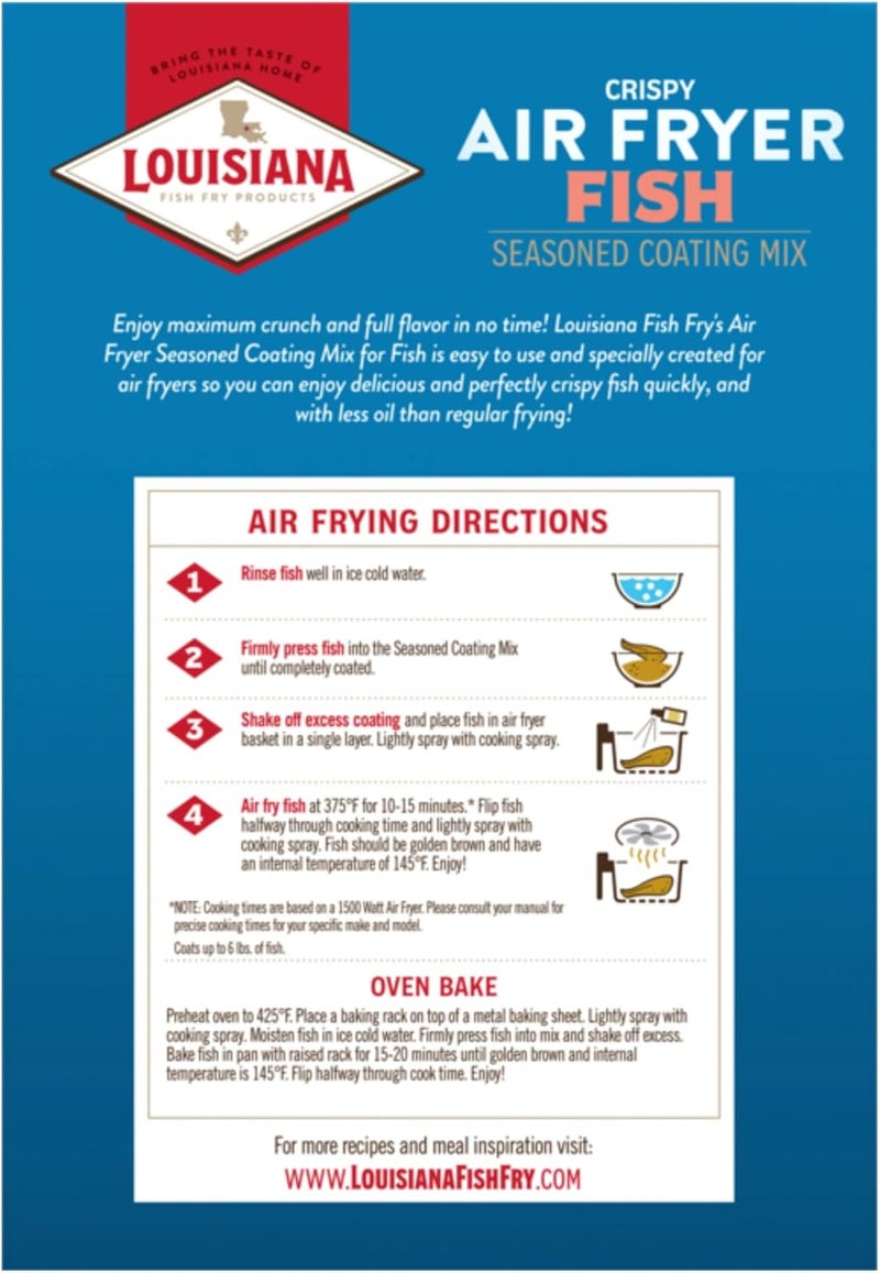 Louisiana Fish Fry Products Louisiana AIR FRYER Seasoned Coating Mix for Fish - 5 oz - Image 4